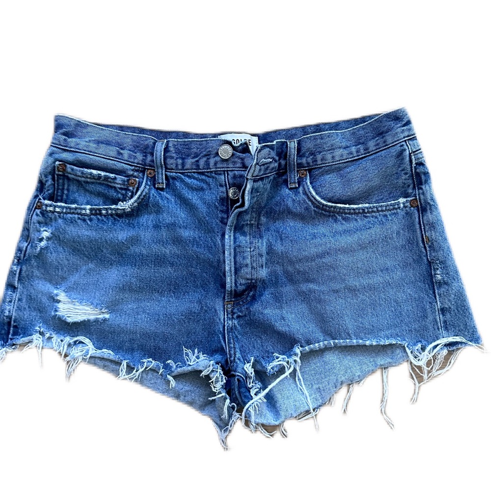 AGOLDE Parker Vintage Cut-Off distressed Jean Shorts Size 30 Medium Blue